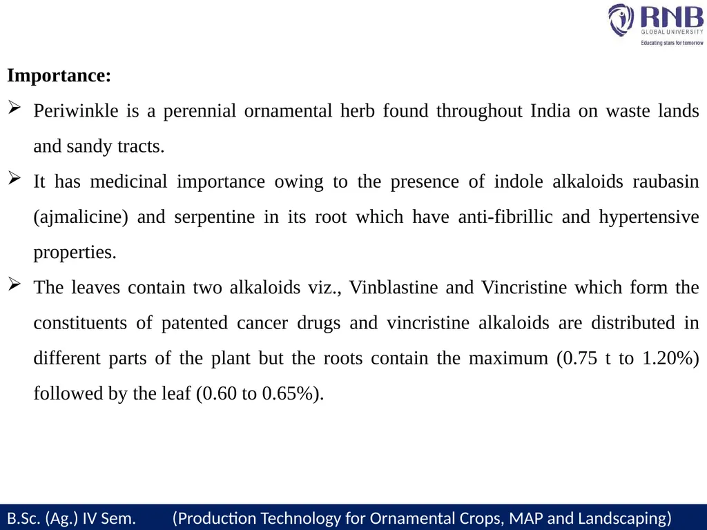 Course Name- Production Technology for Ornamental - slide 5 of 10
