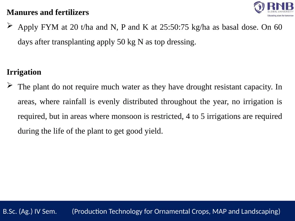 Course Name- Production Technology for Ornamental - slide 9 of 10