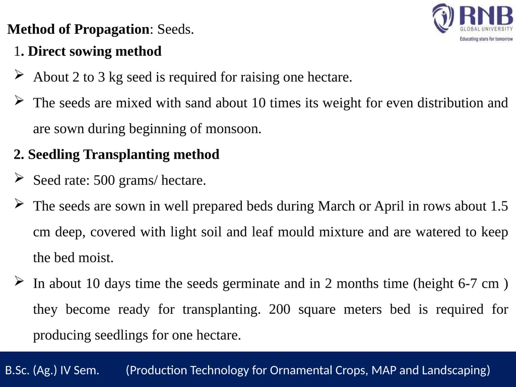 Course Name- Production Technology for Ornamental - slide 7 of 10
