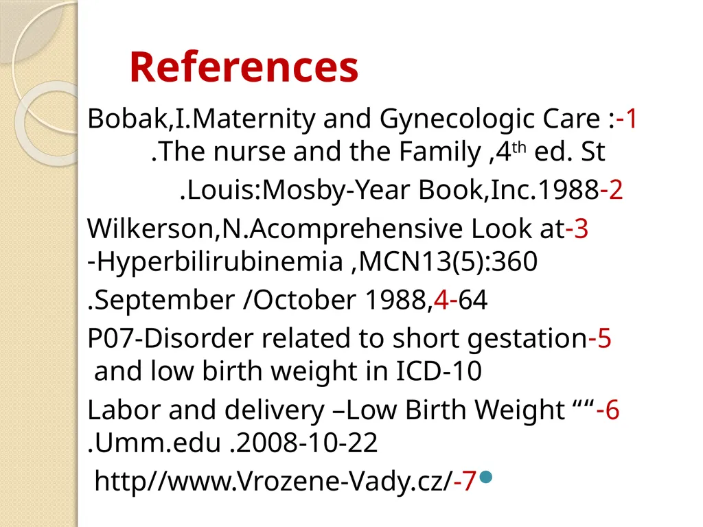 Maternal and neonatal nursing (specialties) - slide 25 of 25