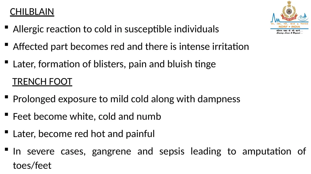 HIGH ALTITUDE DISEASES & COLD INJURIES LESSON-24 - slide 17 of 34