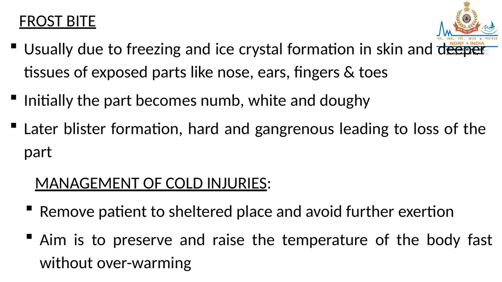 HIGH ALTITUDE DISEASES & COLD INJURIES LESSON-24 - slide 18 of 34