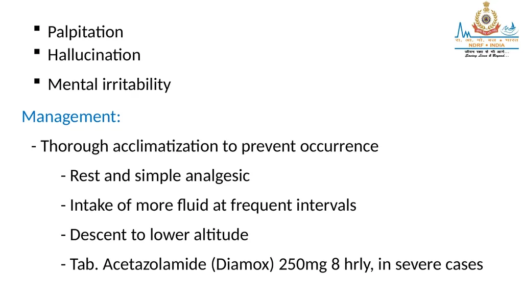 HIGH ALTITUDE DISEASES & COLD INJURIES LESSON-24 - slide 7 of 34