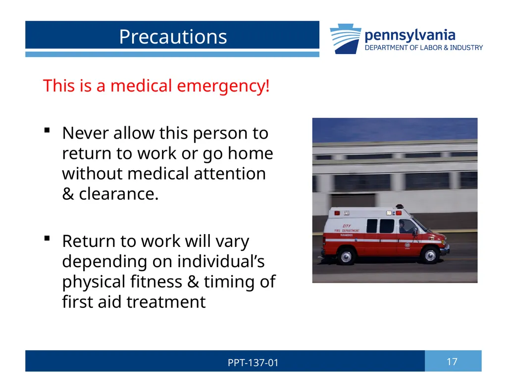 Summer Safety 1 PPT-137-01 Bureau of Workers’ - slide 17 of 29