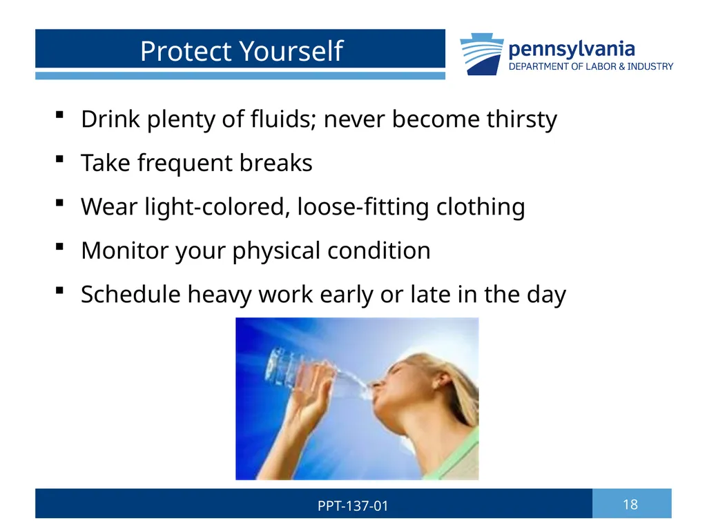 Summer Safety 1 PPT-137-01 Bureau of Workers’ - slide 18 of 29