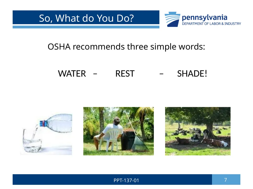 Summer Safety 1 PPT-137-01 Bureau of Workers’ - slide 7 of 29