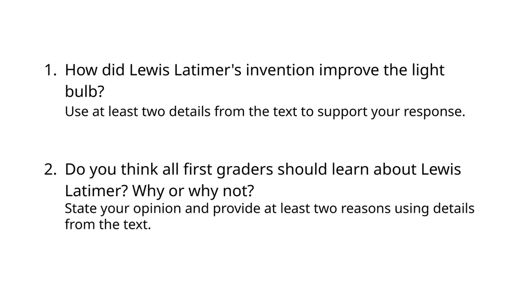 Lewis Latimer and the Long-Lasting Light Bulb End - slide 8 of 9