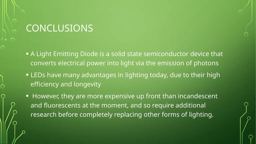 Using light emitting diodes for lighting By: Grant - slide 11 of 14