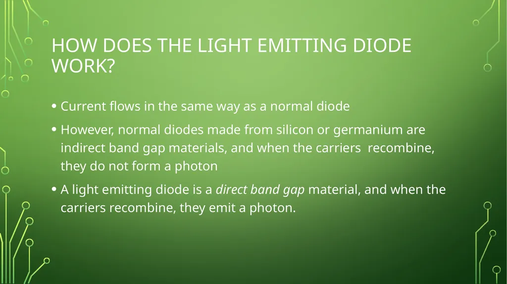 Using light emitting diodes for lighting By: Grant - slide 4 of 14