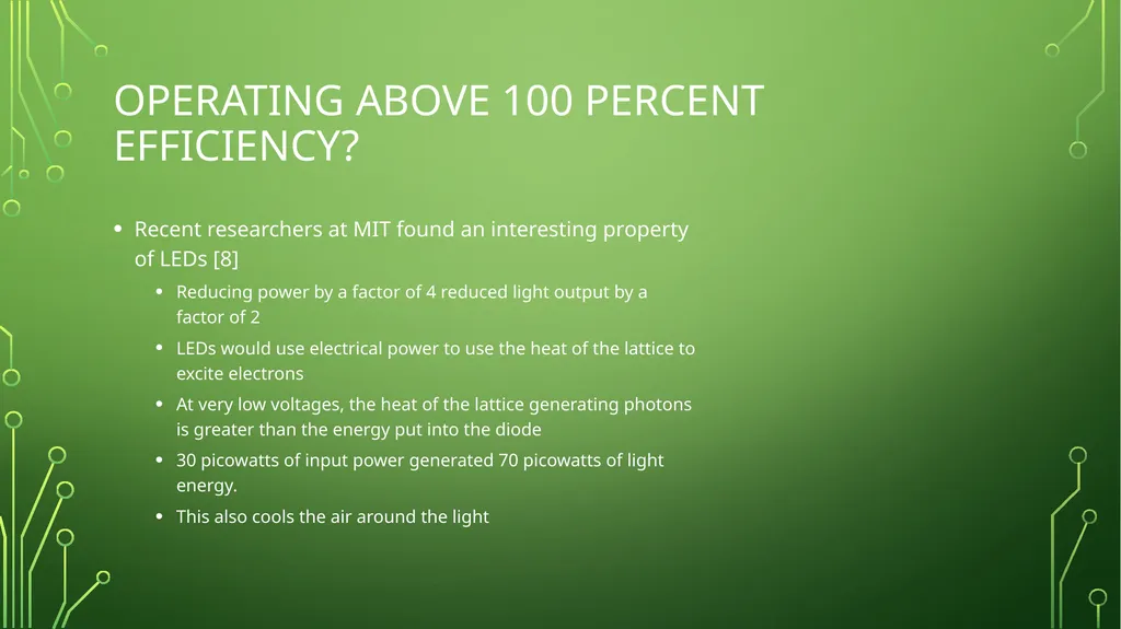 Using light emitting diodes for lighting By: Grant - slide 9 of 14