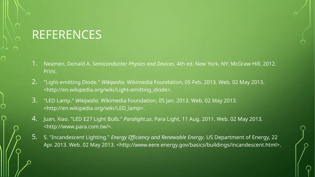 Using light emitting diodes for lighting By: Grant - slide 12 of 14