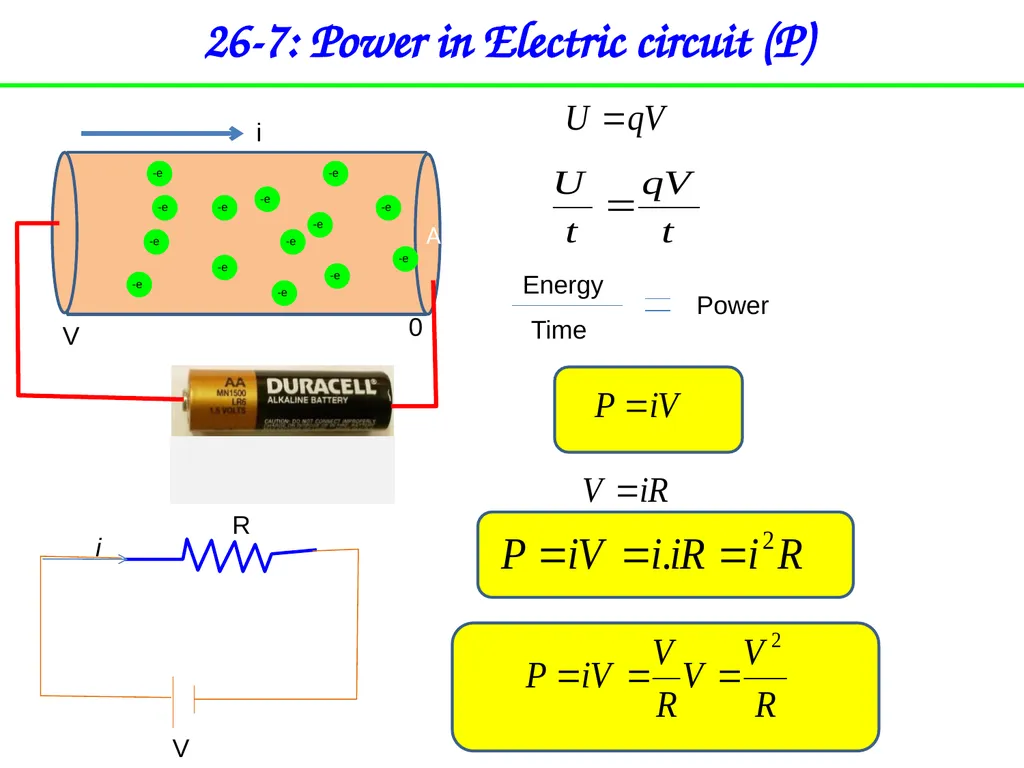 Chapter 26 Current and Resistance Charge in motion - slide 25 of 40