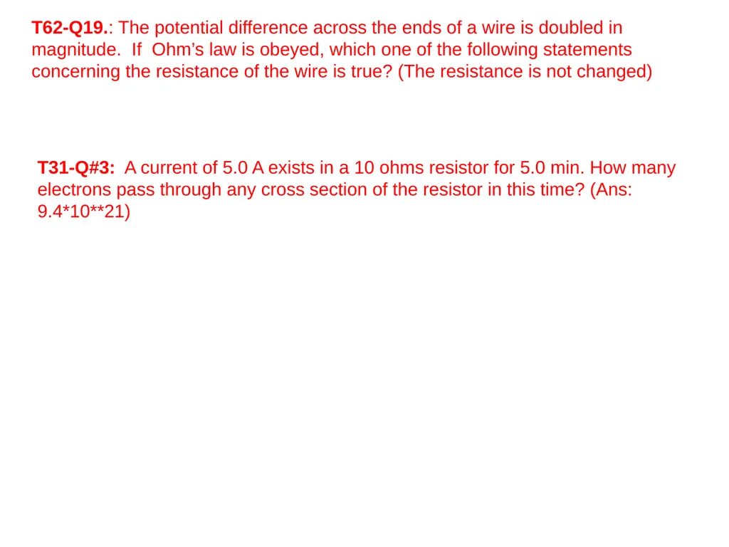 Chapter 26 Current and Resistance Charge in motion - slide 16 of 40