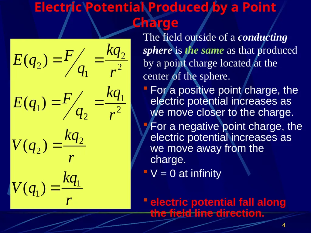 Electric potential is related to electrostatic - slide 4 of 24