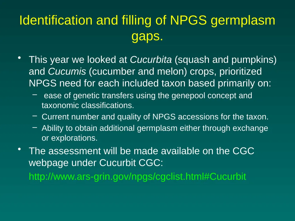 National Germplasm Resources Laboratory Plant - slide 6 of 11