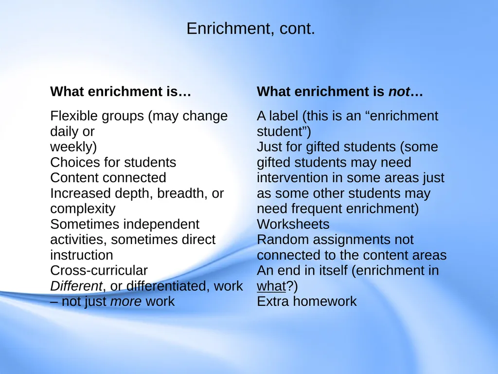Curriculum for Gifted Students Component 6 of the - slide 27 of 41