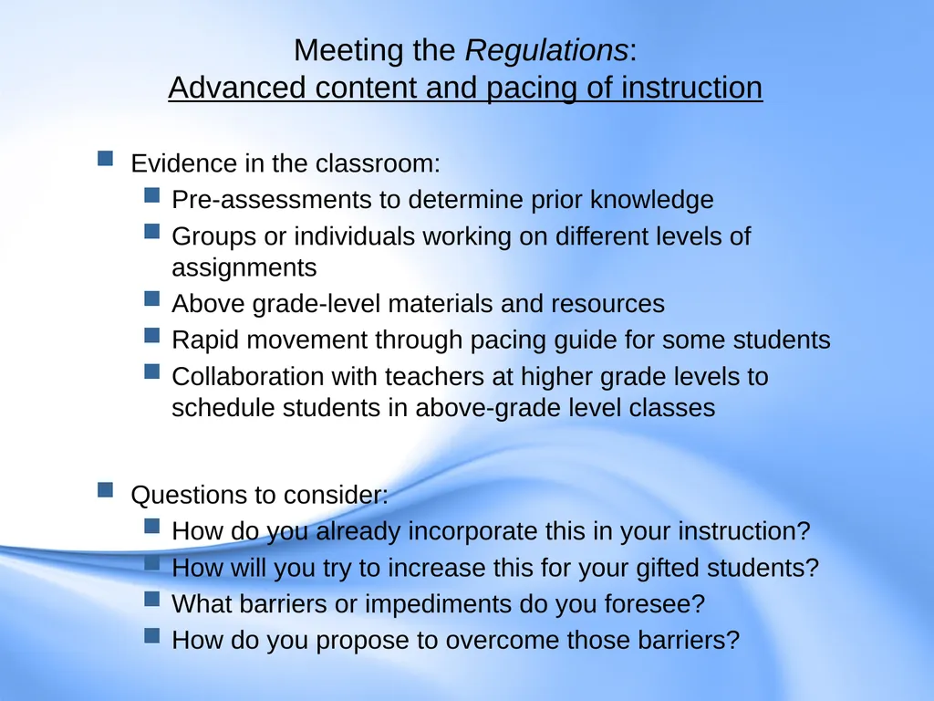 Curriculum for Gifted Students Component 6 of the - slide 14 of 41