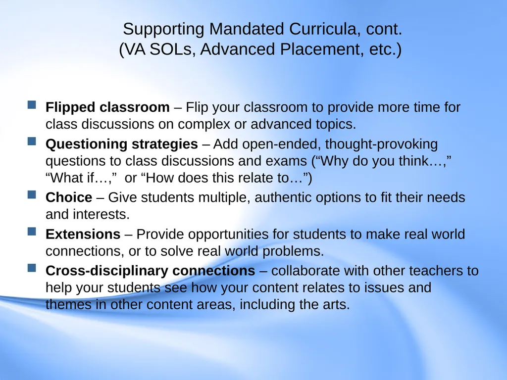 Curriculum for Gifted Students Component 6 of the - slide 34 of 41