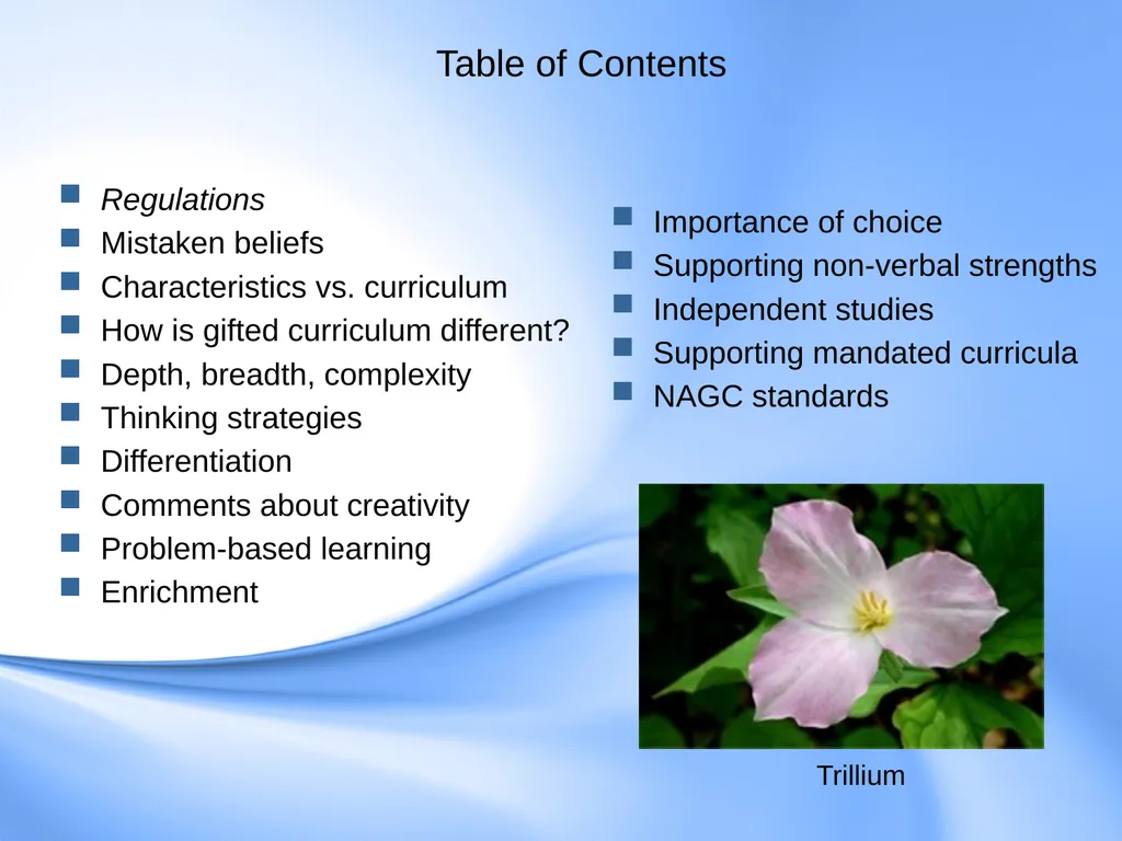 Curriculum for Gifted Students Component 6 of the - slide 2 of 41