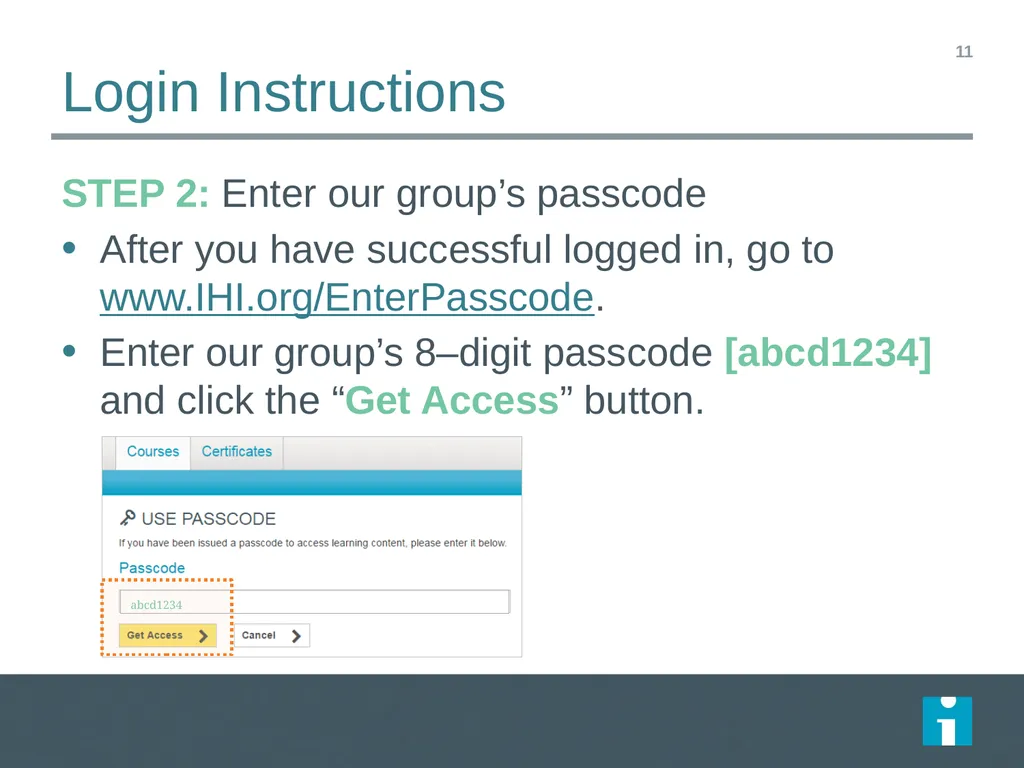 IHI Open School [Organization name] is enrolled in - slide 11 of 14