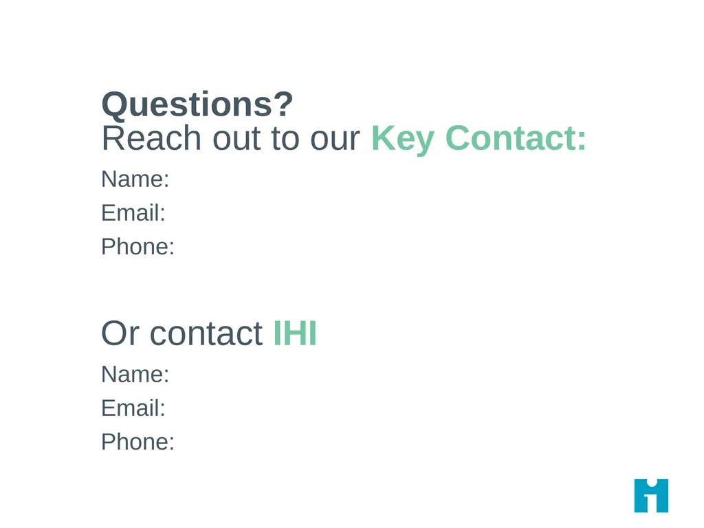 IHI Open School [Organization name] is enrolled in - slide 13 of 14