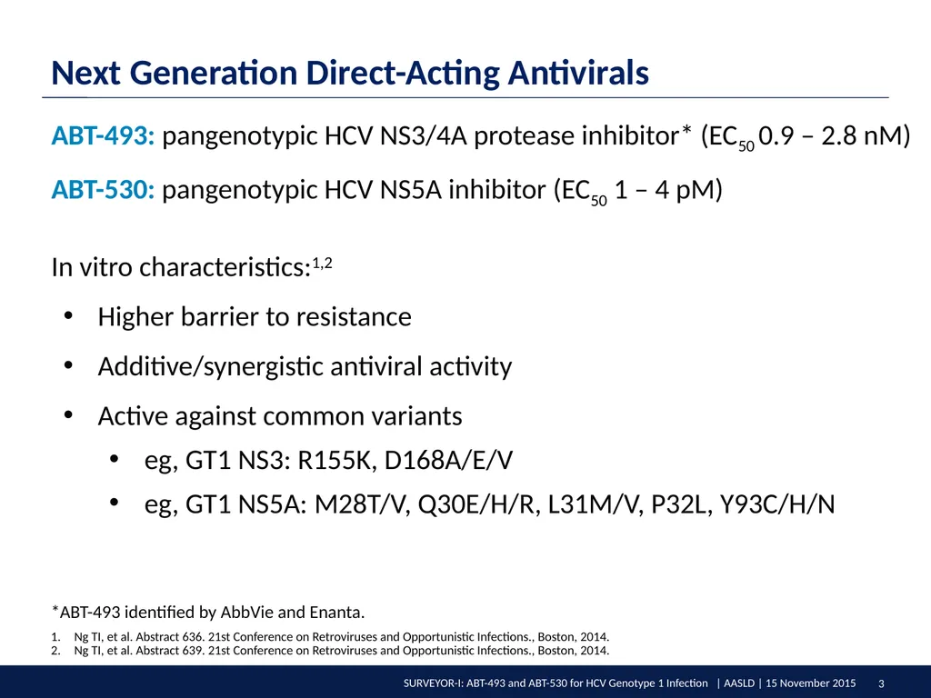 SURVEYOR-I: 98% – 100% SVR4 in HCV Genotype 1 - slide 3 of 20