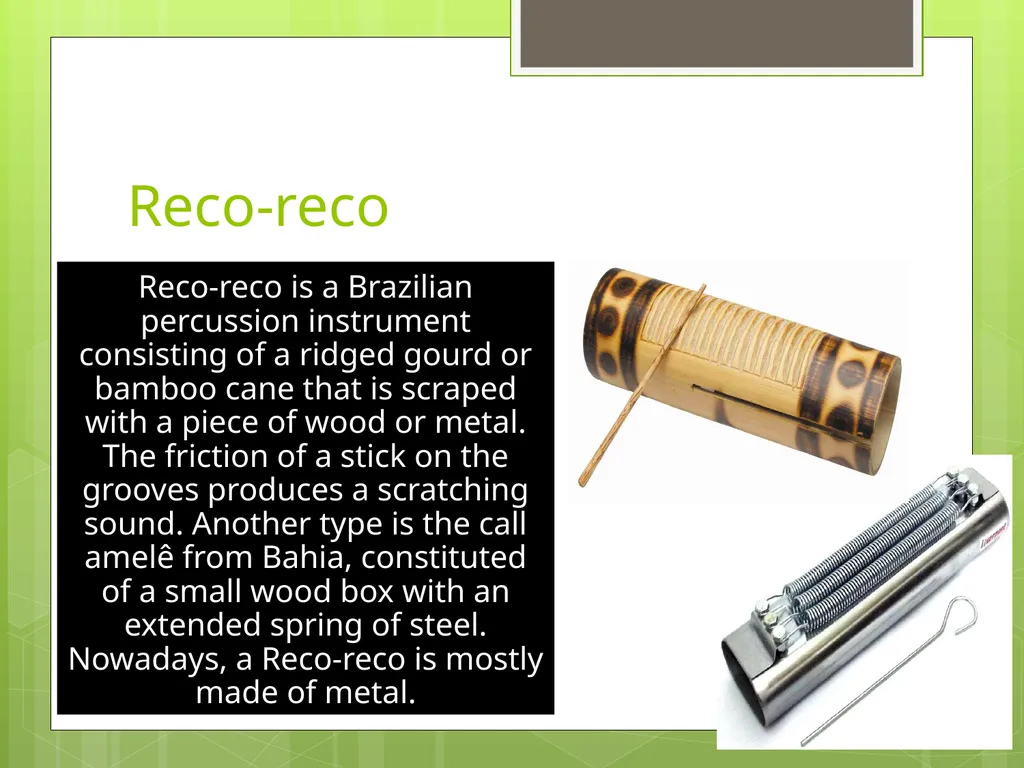 Afro-Brazilian Instruments Regina Elamri - slide 8 of 10