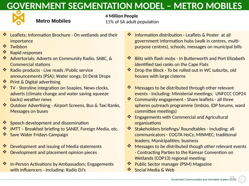 GCIS: Presentation to Portfolio Committee on - slide 13 of 37