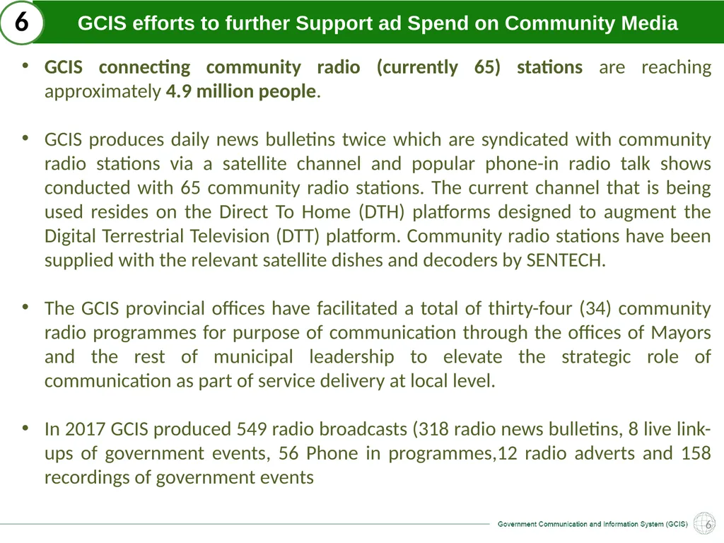 GCIS: Presentation to Portfolio Committee on - slide 33 of 37