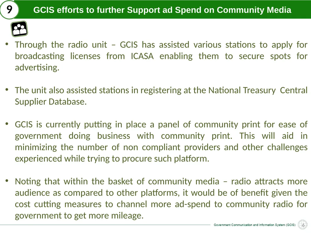 GCIS: Presentation to Portfolio Committee on - slide 36 of 37