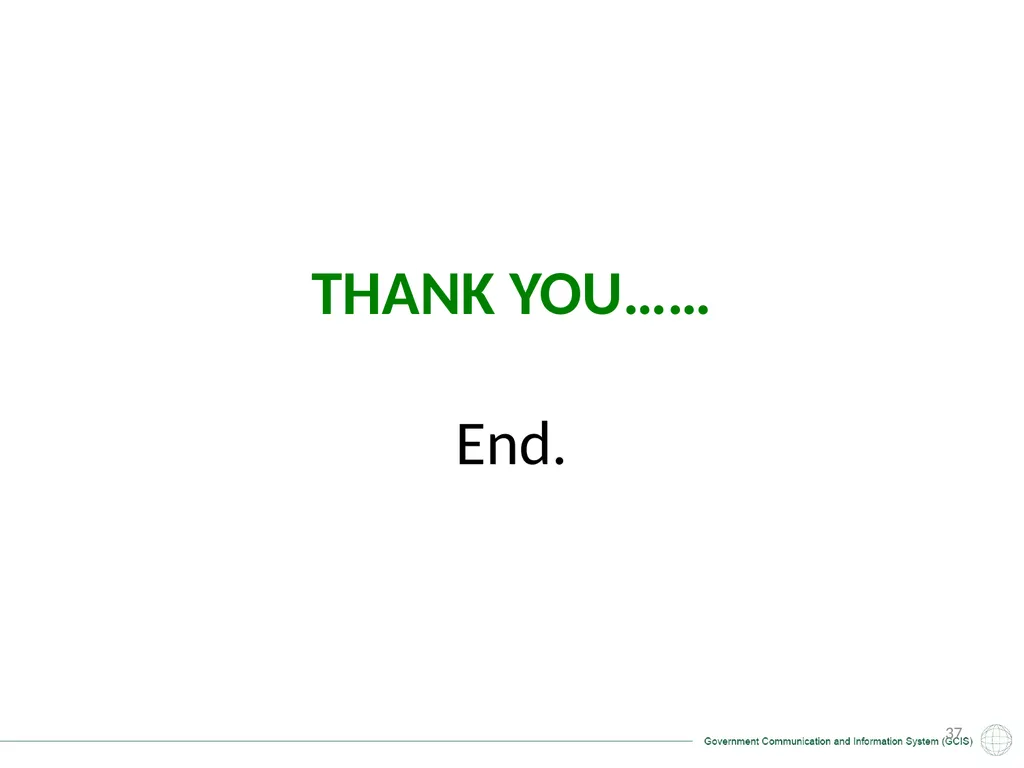 GCIS: Presentation to Portfolio Committee on - slide 37 of 37