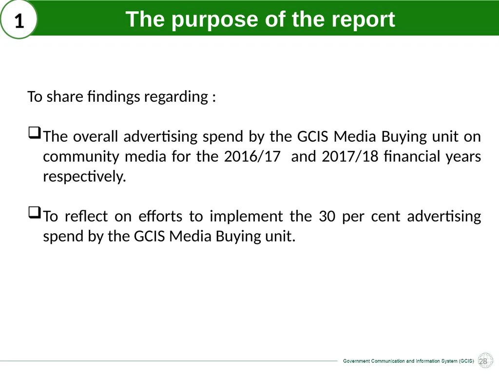 GCIS: Presentation to Portfolio Committee on - slide 28 of 37