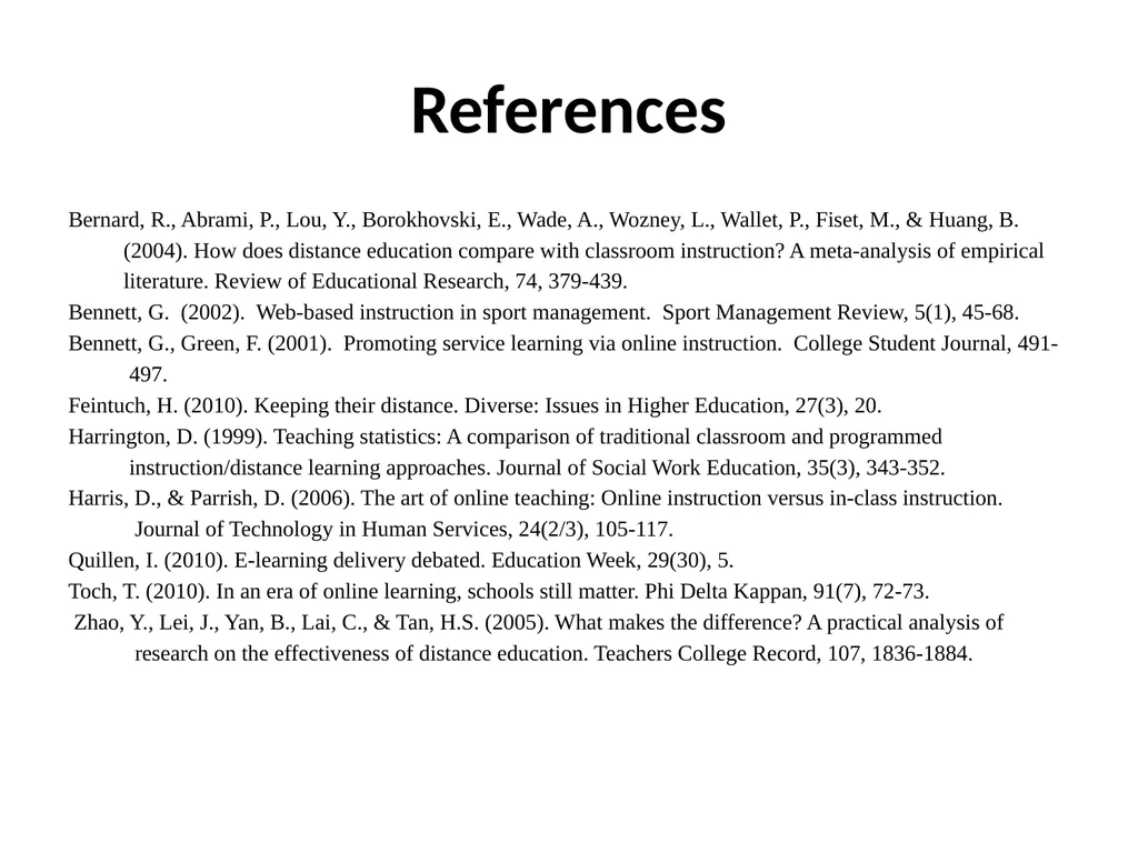 Sport Management Online Education: A View Toward - slide 17 of 17