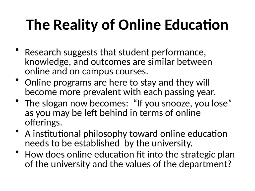 Sport Management Online Education: A View Toward - slide 14 of 17