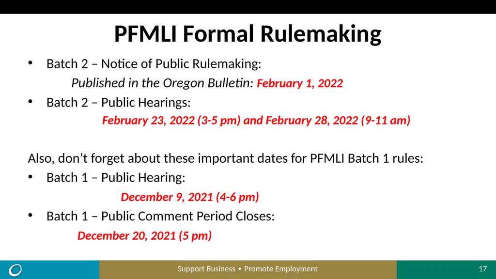 Paid Family and Medical Leave Insurance (PFMLI) - slide 17 of 19