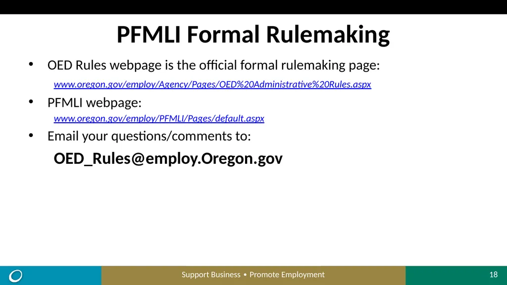Paid Family and Medical Leave Insurance (PFMLI) - slide 18 of 19