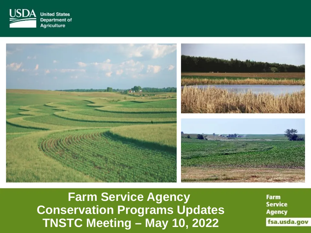 Farm Service Agency Conservation Programs Updates - slide 1 of 16