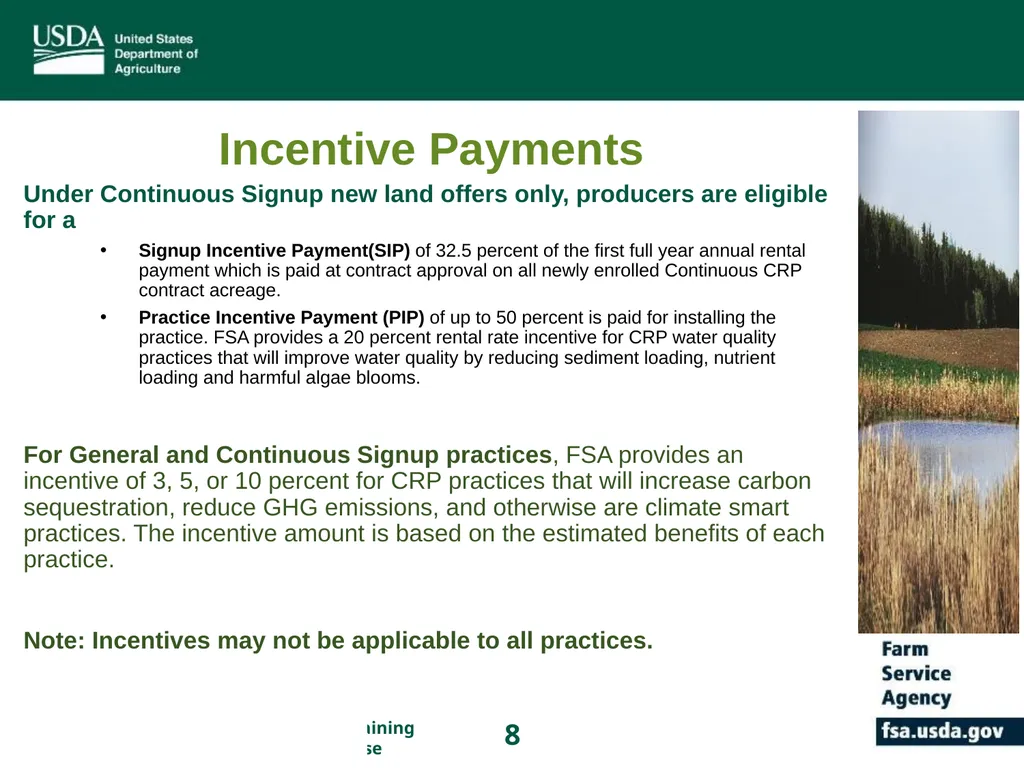 Farm Service Agency Conservation Programs Updates - slide 8 of 16