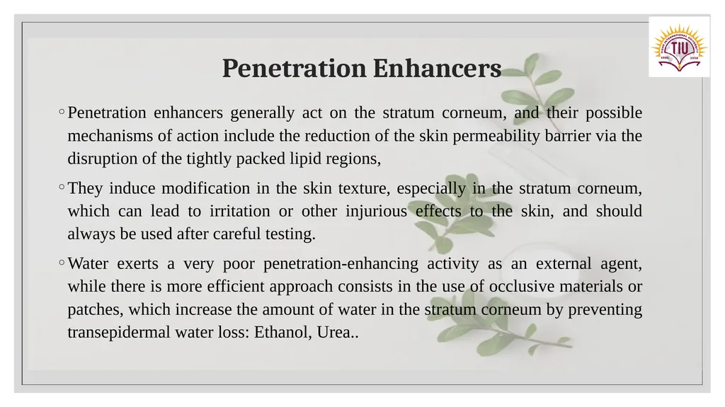 PHYTOCOSMETICS PHAR 535 Dr. ESRA TARIQ Formulation - slide 9 of 15