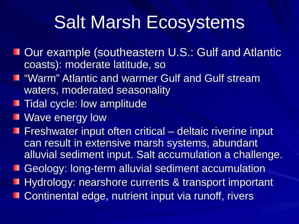 Coastal Ecosystems: Salt Marshes and Mangroves - slide 5 of 22