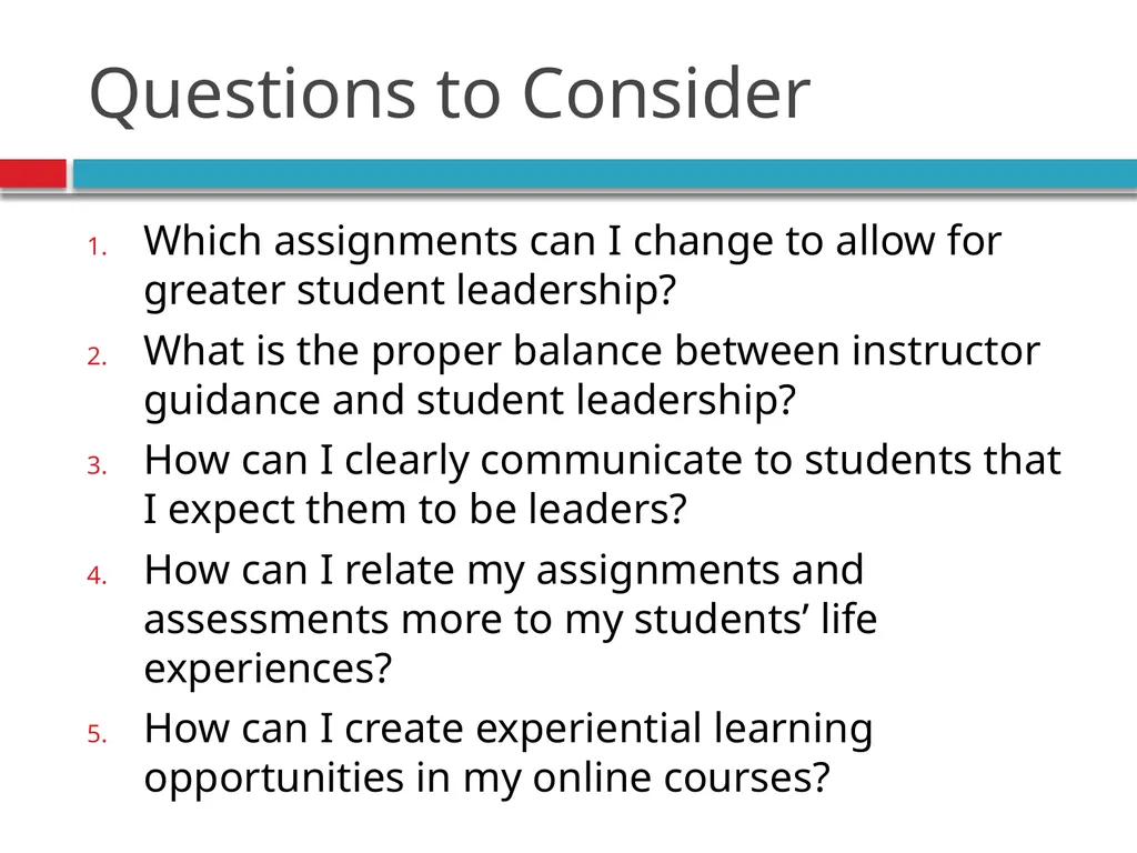 Pedagogy, Andragogy, and online course design - slide 27 of 32