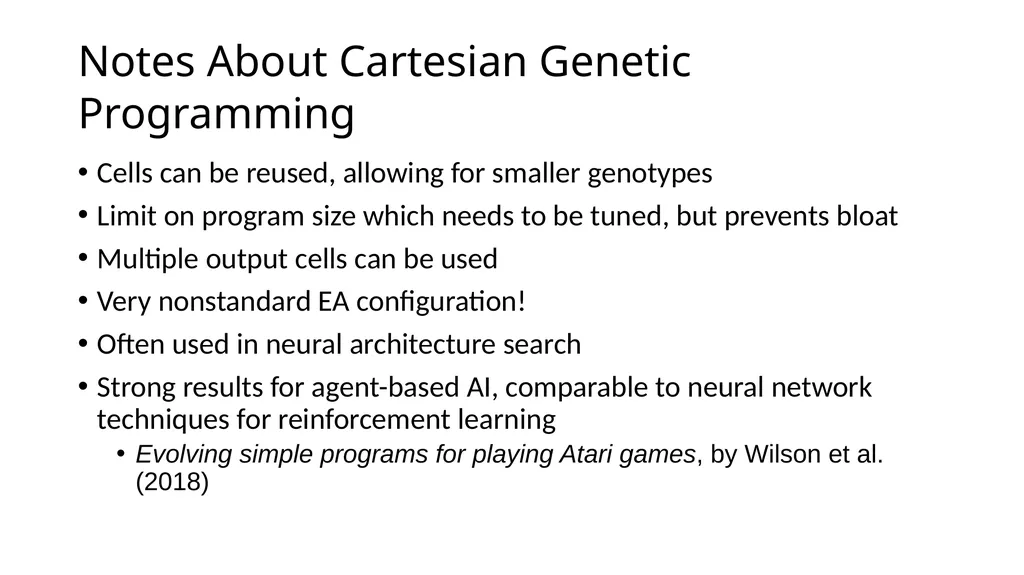 Genetic Programming Representations Sean Harris - slide 15 of 26