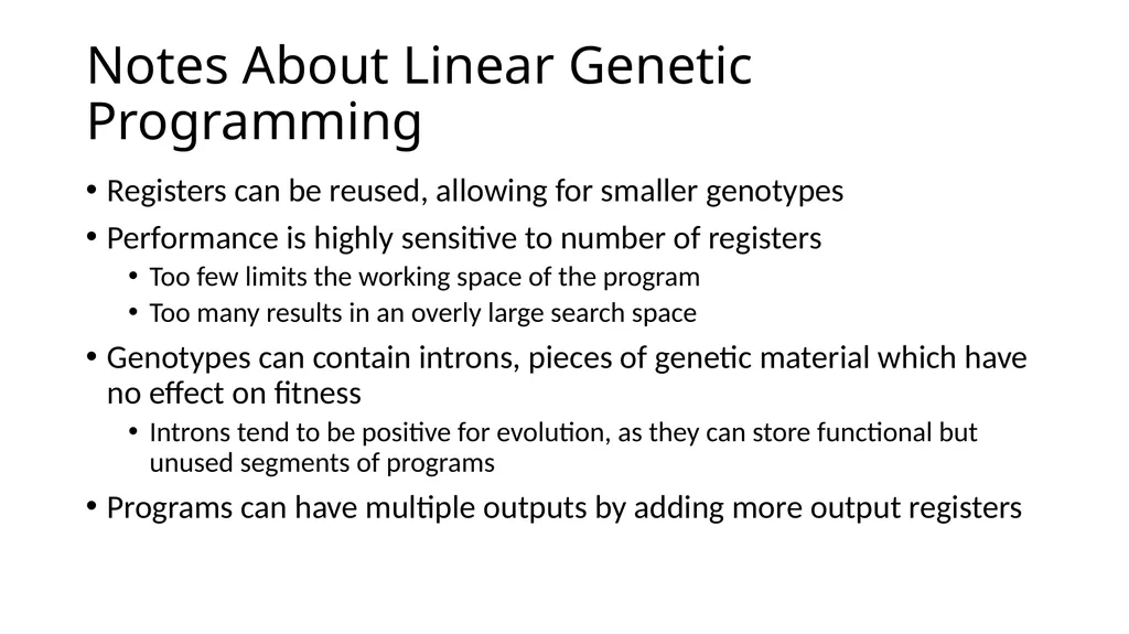Genetic Programming Representations Sean Harris - slide 11 of 26