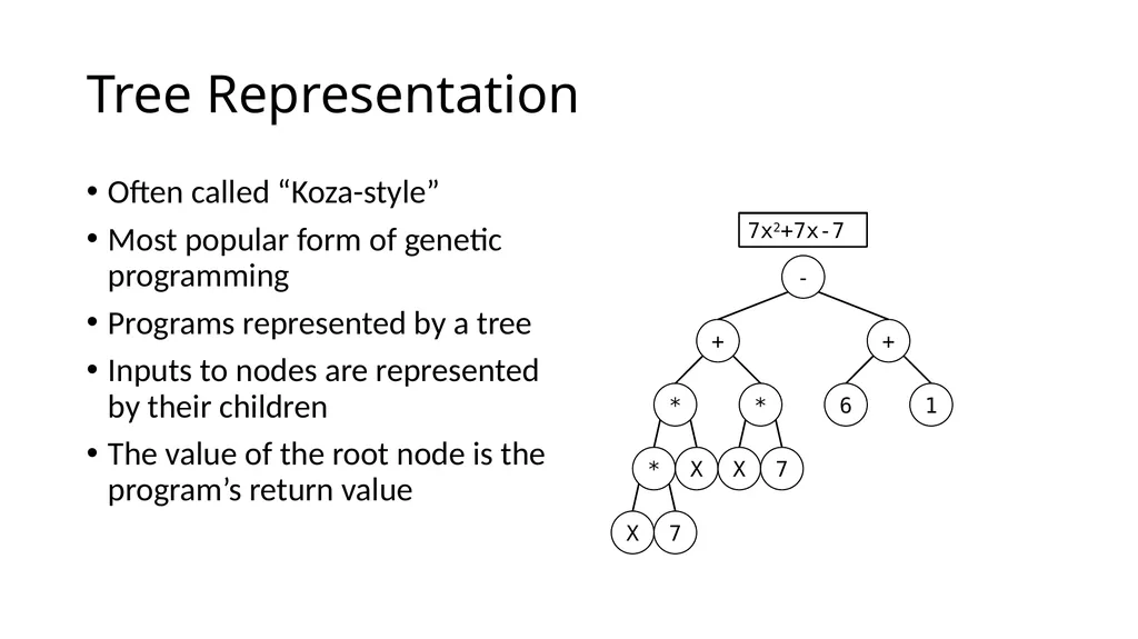 Genetic Programming Representations Sean Harris - slide 3 of 26