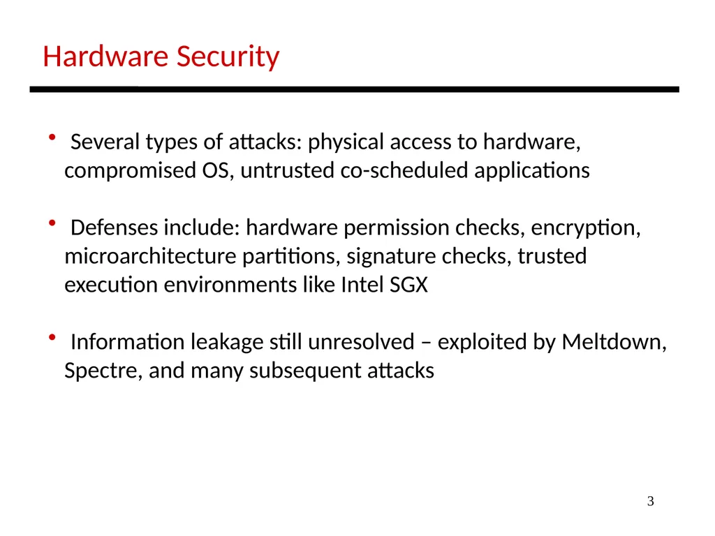 1 Lecture: Security Topics: Spectre and Meltdown - slide 3 of 11