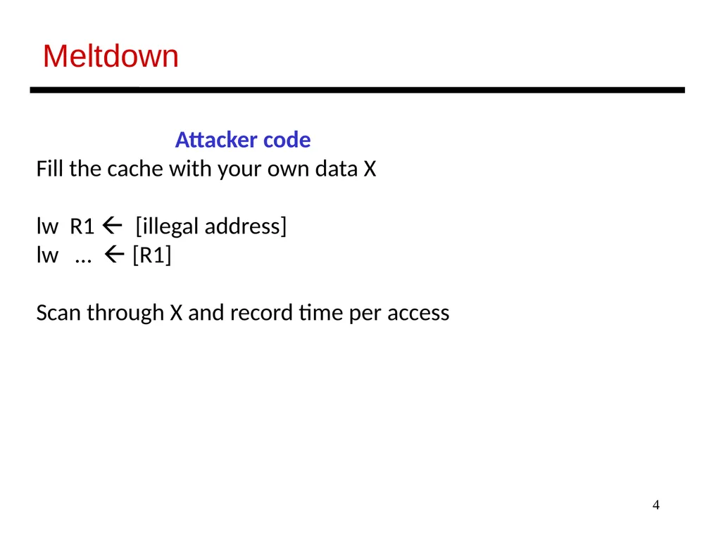1 Lecture: Security Topics: Spectre and Meltdown - slide 4 of 11