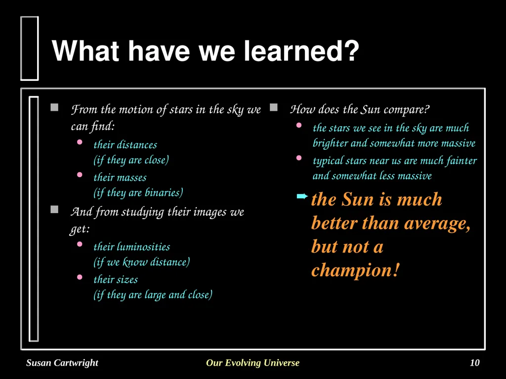 Susan Cartwright Our Evolving Universe 1 - slide 10 of 11