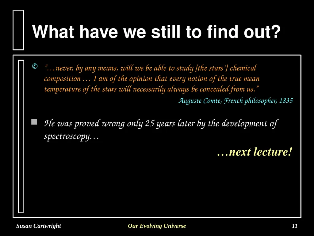 Susan Cartwright Our Evolving Universe 1 - slide 11 of 11