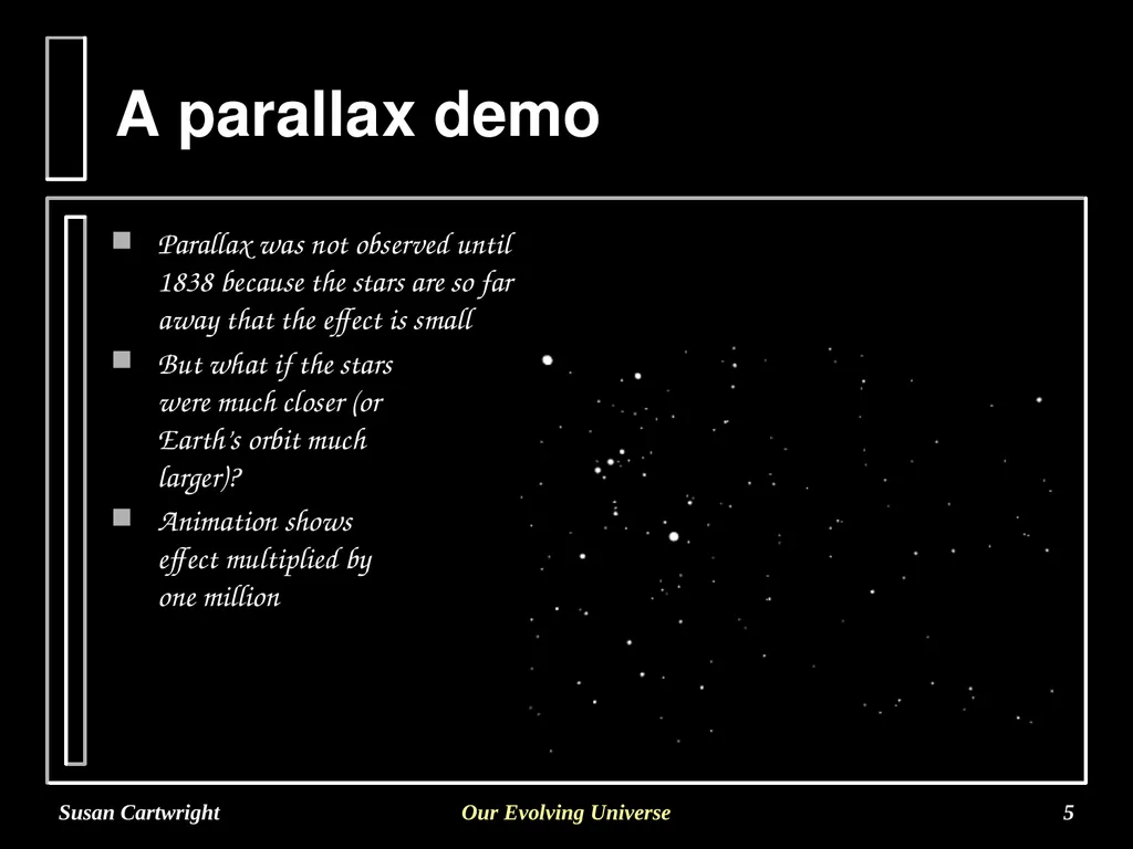 Susan Cartwright Our Evolving Universe 1 - slide 5 of 11