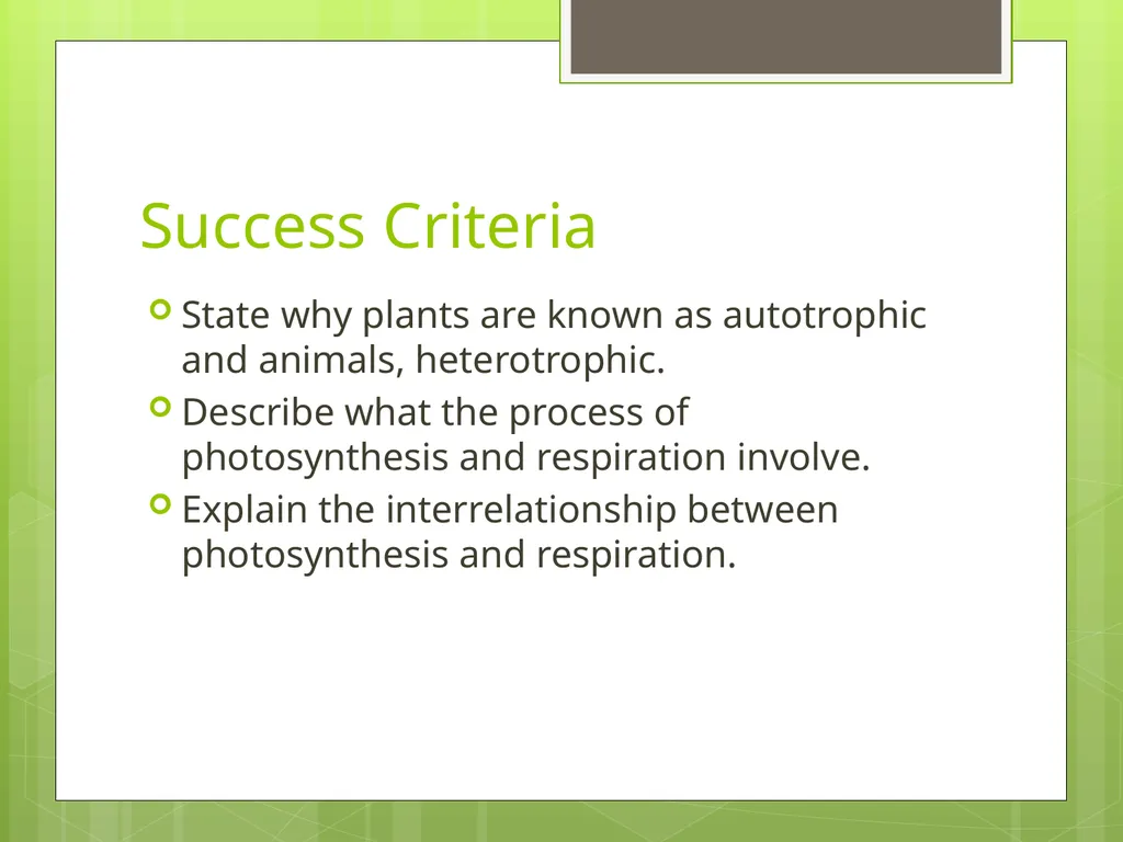 Photosynthesis Lesson 1 The interrelationship - slide 3 of 15